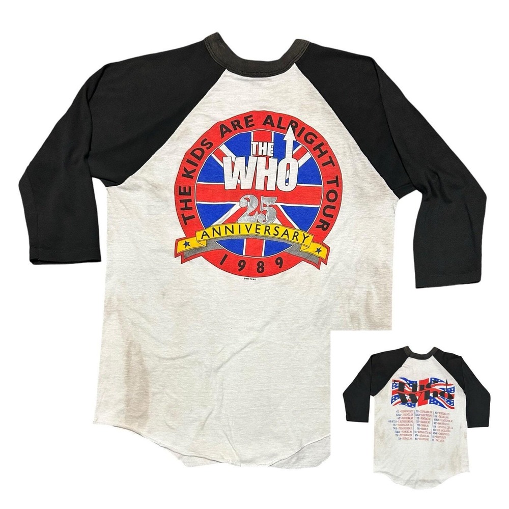 Vintage 1989 The Who 25th Anniversary Tour Shirt XL Signal Raglan Single Stitch